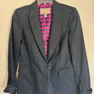 Banana Republic Black Blazer with Pink Striped Lining
